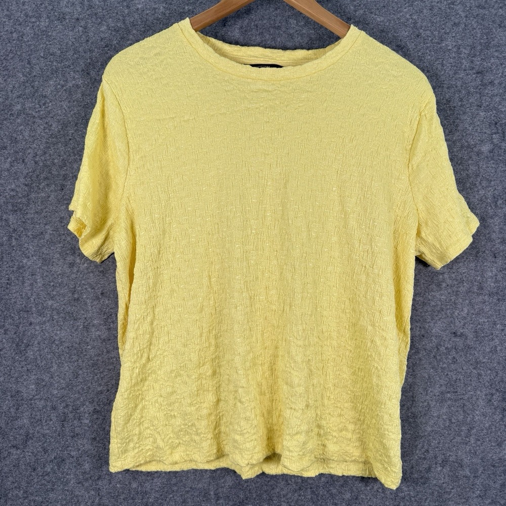 Simply Vera Wang Womens Short Sleeve Shirt XXL Yellow Casual Classic Simple Chic